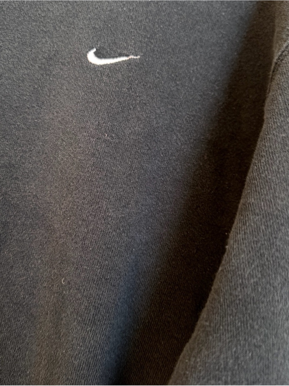 Vintage Nike Sweatshirt Black LCrewneck Embroidered Swoosh Pullover 90s Made USA - Picture 2 of 7